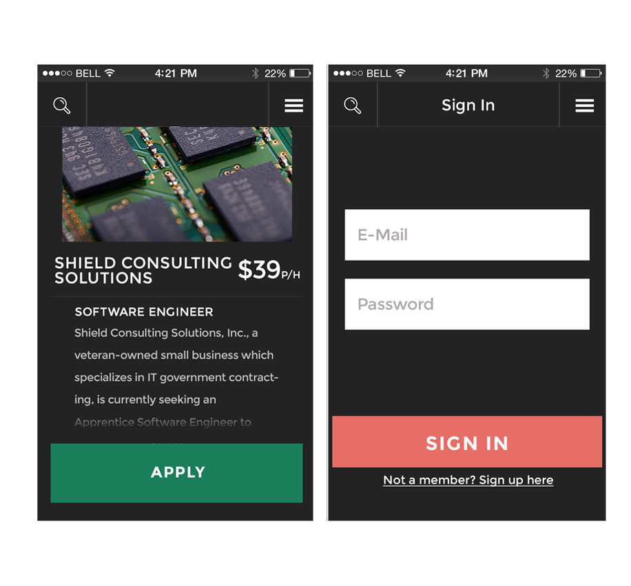 Jobmapp mockup